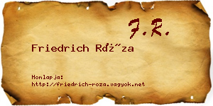 Friedrich Róza névjegykártya